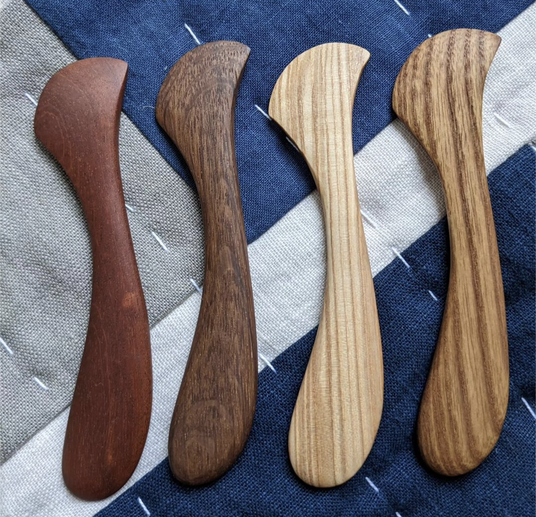 From left to right Mahogany, Baked Oak, Ash and Baked Ash quilt marker